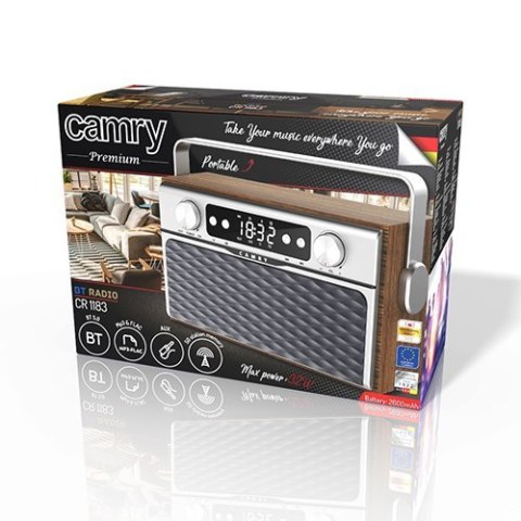 Camry | CR 1183 | Radio Bluetooth | 16 W | AUX in | Drewniane Camry | CR 1183 | Radio Bluetooth | 16 W | AUX in | Drewniane