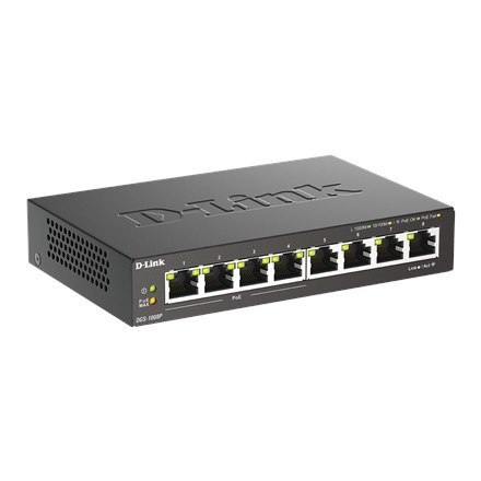 D-Link | 8-portowy przełącznik Gigabit PoE (4xPoE) | DGS-1008P | Niezarządzany | Desktop | Typ zasilania Zewnętrzny D-Link | 8-portowy przełącznik Gigabit PoE (4xPoE) | DGS-1008P | Niezarządzany | Desktop | Typ zasilania Zewnętrzny