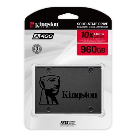 Kingston | SSD | A400 | 960 GB | Format SSD 2,5" | Interfejs SSD SATA Rev 3.0 | Prędkość odczytu 500 MB/s | Prędkość zapisu 450 Kingston | SSD | A400 | 960 GB | Format SSD 2,5" | Interfejs SSD SATA Rev 3.0 | Prędkość odczytu 500 MB/s | Prędkość zapisu 450