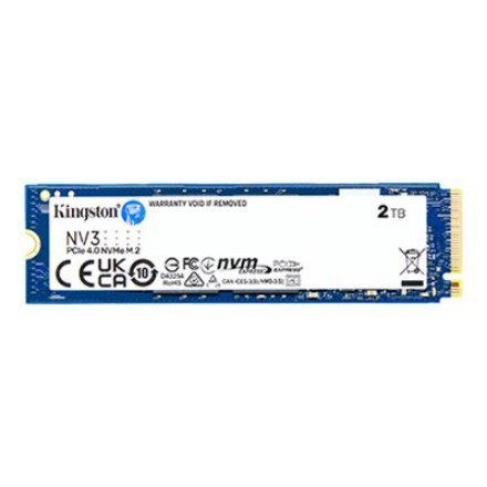 Kingston SSD | NV3 | 2000 GB | SSD form factor M.2 2280 | Solid-state drive interface PCIe NVMe Gen 4.0 (x4) | Read speed 6000 M Kingston SSD | NV3 | 2000 GB | SSD form factor M.2 2280 | Solid-state drive interface PCIe NVMe Gen 4.0 (x4) | Read speed 6000 M