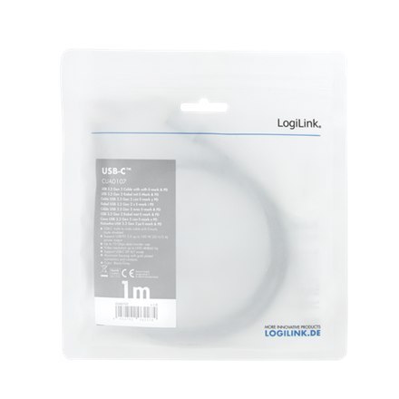 Logilink | Kabel USB-C | Męski | 24-pinowy USB-C | Męski | Czarny | 24-pinowy USB-C | 1 m Logilink | Kabel USB-C | Męski | 24-pinowy USB-C | Męski | Czarny | 24-pinowy USB-C | 1 m