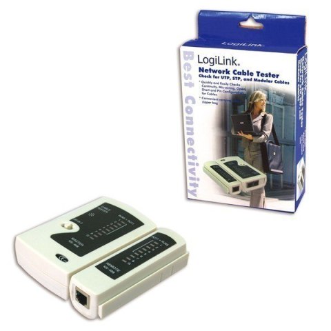 Logilink | Tester kabli RJ11, RJ12 i RJ45 z jednostką zdalną Logilink | Tester kabli RJ11, RJ12 i RJ45 z jednostką zdalną