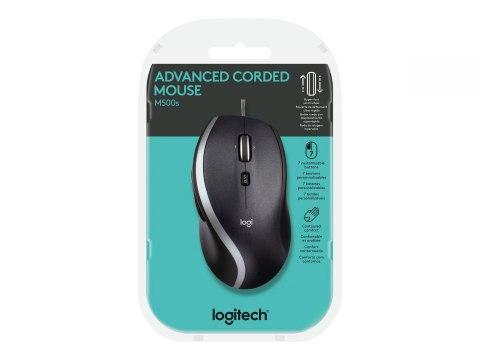 Logitech | Zaawansowana mysz przewodowa | Mysz optyczna | M500s | Przewodowa | Czarna Logitech | Zaawansowana mysz przewodowa | Mysz optyczna | M500s | Przewodowa | Czarna