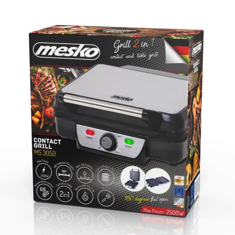 Mesko | MS 3050 | Grill | Grill kontaktowy | 1800 W | Czarny / Stal nierdzewna Mesko | MS 3050 | Grill | Grill kontaktowy | 1800 W | Czarny / Stal nierdzewna