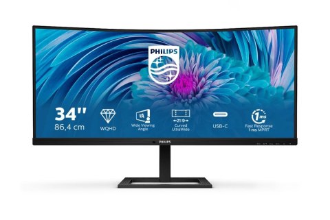 Philips | 346E2CUAE | 34 " | VA | WQHD | 21:9 | 4 ms | 300 cd/m² | Czarny | Ilość portów HDMI 1 | 100 Hz Philips | 346E2CUAE | 34 " | VA | WQHD | 21:9 | 4 ms | 300 cd/m² | Czarny | Ilość portów HDMI 1 | 100 Hz