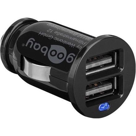 Podwójna ładowarka samochodowa USB (2x USB) Goobay | Goodbay Podwójna ładowarka samochodowa USB 2,1 A | 5 V Podwójna ładowarka samochodowa USB (2x USB) Goobay | Goodbay Podwójna ładowarka samochodowa USB 2,1 A | 5 V