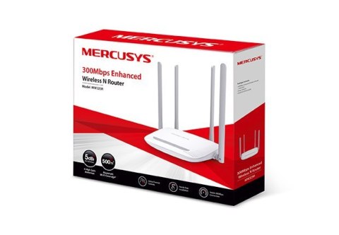 Router bezprzewodowy Mercusys MW325R o zwiększonej wydajności | 802.11n | 300 Mbit/s | 10/100 Mbit/s | 3 porty Ethernet LAN (RJ- Router bezprzewodowy Mercusys MW325R o zwiększonej wydajności | 802.11n | 300 Mbit/s | 10/100 Mbit/s | 3 porty Ethernet LAN (RJ-