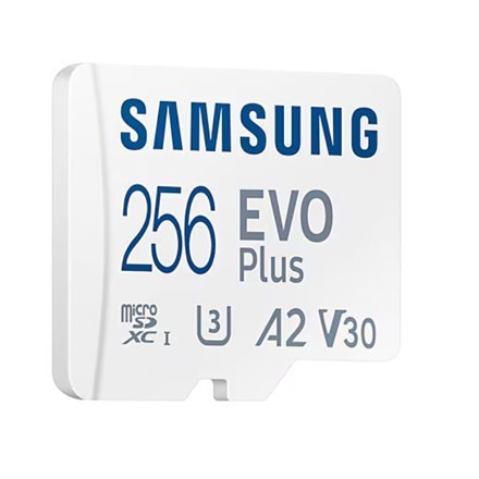 Samsung | Karta microSD | EVO Plus | 256 GB | Karta pamięci microSDXC | Pamięć flash klasy U3, V30, A2 Samsung | Karta microSD | EVO Plus | 256 GB | Karta pamięci microSDXC | Pamięć flash klasy U3, V30, A2