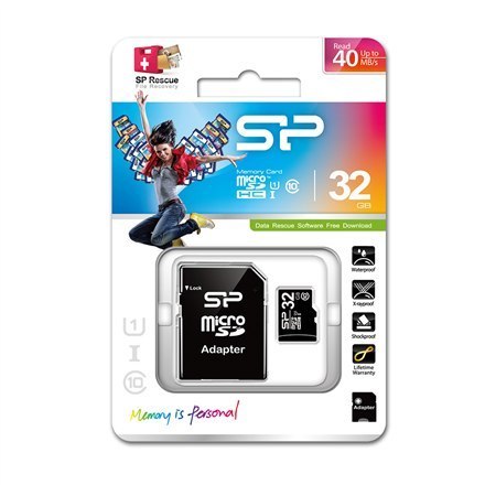 Silicon Power | 32 GB | MicroSDHC | Pamięć flash klasy 10 | Adapter SD Silicon Power | 32 GB | MicroSDHC | Pamięć flash klasy 10 | Adapter SD