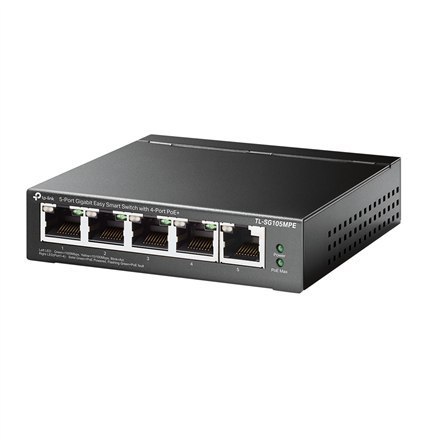 TP-LINK | 5 portowy przełącznik Gigabit Easy Smart z 4 portami PoE+ | TL-SG105MPE | Zarządzalny L2 | Desktop | Ilość portów 1 Gb TP-LINK | 5 portowy przełącznik Gigabit Easy Smart z 4 portami PoE+ | TL-SG105MPE | Zarządzalny L2 | Desktop | Ilość portów 1 Gb