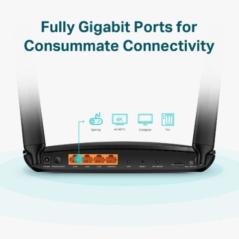 TP-LINK | Router 4G+ LTE | Archer MR600 | 802.11ac | 300+867 Mbit/s | 10/100/1000 Mbit/s | Porty Ethernet LAN (RJ-45) 3 | Obsług TP-LINK | Router 4G+ LTE | Archer MR600 | 802.11ac | 300+867 Mbit/s | 10/100/1000 Mbit/s | Porty Ethernet LAN (RJ-45) 3 | Obsług