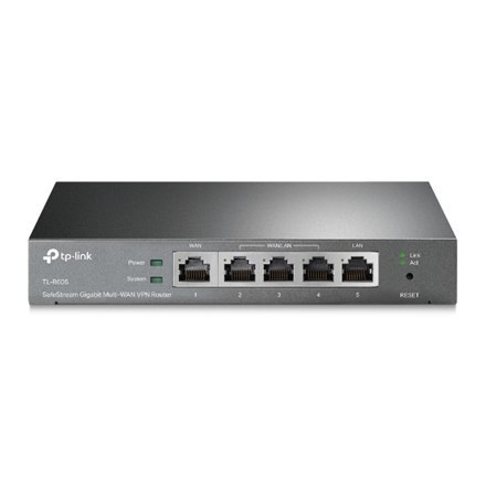 TP-LINK | SafeStream Multi-WAN VPN Router | TL-ER605 | 802.1q | Mbit/s | 10/100/1000 Mbit/s | Porty Ethernet LAN (RJ-45) 1 Stały TP-LINK | SafeStream Multi-WAN VPN Router | TL-ER605 | 802.1q | Mbit/s | 10/100/1000 Mbit/s | Porty Ethernet LAN (RJ-45) 1 Stały