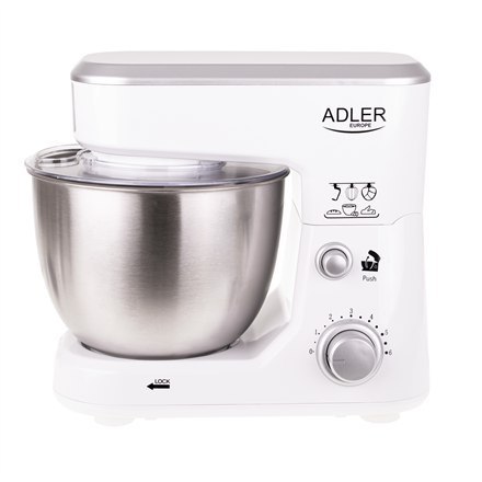 Adler | AD 4216 | Pojemność miski 4 L | 1000 W | Liczba prędkości 6 | Materiał wałka | Biały Adler | AD 4216 | Pojemność miski 4 L | 1000 W | Liczba prędkości 6 | Materiał wałka | Biały