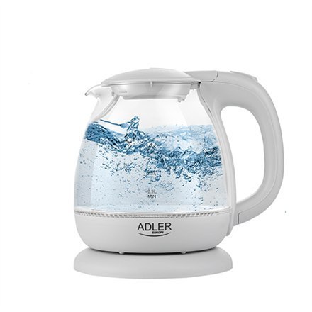 Adler | Czajnik | AD 1283G | Standard | 1100 W | 1 L | Plastik/szkło | Podstawa obrotowa 360° | Szary Adler | Czajnik | AD 1283G | Standard | 1100 W | 1 L | Plastik/szkło | Podstawa obrotowa 360° | Szary