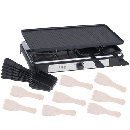 Adler | Raclette - grill elektryczny | AD 6616 | Stół | 1400 W | Czarny/stal nierdzewna Adler | Raclette - grill elektryczny | AD 6616 | Stół | 1400 W | Czarny/stal nierdzewna