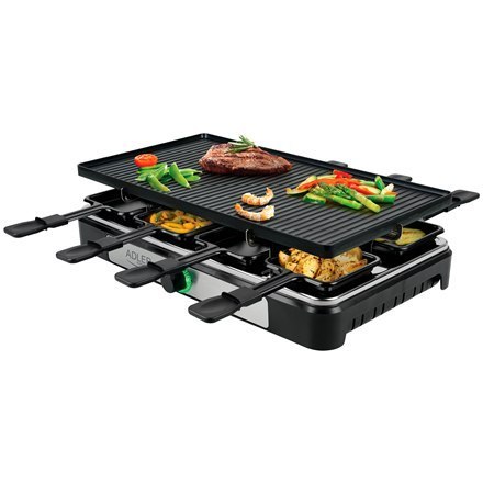 Adler | Raclette - grill elektryczny | AD 6616 | Stół | 1400 W | Czarny/stal nierdzewna Adler | Raclette - grill elektryczny | AD 6616 | Stół | 1400 W | Czarny/stal nierdzewna