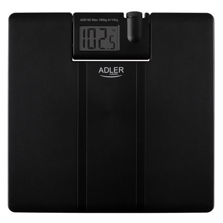 Adler | Waga łazienkowa z projektorem | AD 8182 | Maksymalna waga (udźwig) 180 kg | Dokładność 100 g | Czarny Adler | Waga łazienkowa z projektorem | AD 8182 | Maksymalna waga (udźwig) 180 kg | Dokładność 100 g | Czarny