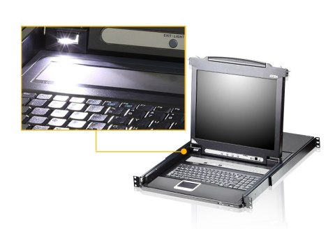 Aten | 8-portowy przełącznik KVM PS/2-USB VGA 17" LCD z portem Daisy-Chain i obsługą urządzeń peryferyjnych USB | CL5708M Aten | 8-portowy przełącznik KVM PS/2-USB VGA 17" LCD z portem Daisy-Chain i obsługą urządzeń peryferyjnych USB | CL5708M