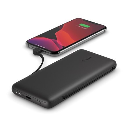 Belkin | BOOST CHARGE Plus Power Bank | 10000 mAh | Zintegrowane kable LTG i USB-C | Czarny Belkin | BOOST CHARGE Plus Power Bank | 10000 mAh | Zintegrowane kable LTG i USB-C | Czarny