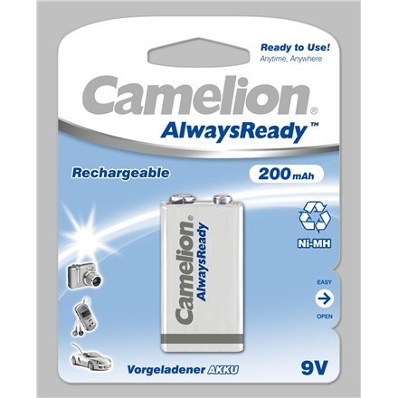 Camelion | 9V/6HR61 | 200 mAh | Akumulatory AlwaysReady Ni-MH | 1 szt. Camelion | 9V/6HR61 | 200 mAh | Akumulatory AlwaysReady Ni-MH | 1 szt.