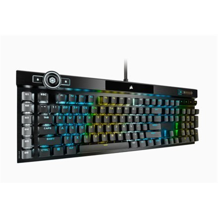 Corsair | K100 RGB Optical | Mechanical Gaming Keyboard | Mechanical Gaming Keyboard | US | Wired | Black/Red Corsair | K100 RGB Optical | Mechanical Gaming Keyboard | Mechanical Gaming Keyboard | US | Wired | Black/Red