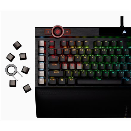 Corsair | K100 RGB Optical | Mechanical Gaming Keyboard | Mechanical Gaming Keyboard | US | Wired | Black/Red Corsair | K100 RGB Optical | Mechanical Gaming Keyboard | Mechanical Gaming Keyboard | US | Wired | Black/Red