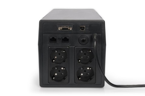 Digitus | Line-Interactive UPS | Line-Interactive UPS DN-170075, 1500VA, 900W, 2x akumulator 12V/9Ah, 4x gniazdo CEE 7/7, 2x RJ4 Digitus | Line-Interactive UPS | Line-Interactive UPS DN-170075, 1500VA, 900W, 2x akumulator 12V/9Ah, 4x gniazdo CEE 7/7, 2x RJ4