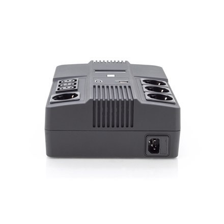 Digitus | UPS All-in-One | UPS All-in-One, 800VA/480W, LED 12V/9Ah x1, 4x CEE 7/7, 3x IEC C13, USB, RJ45 | 800 VA | 480 W | V Digitus | UPS All-in-One | UPS All-in-One, 800VA/480W, LED 12V/9Ah x1, 4x CEE 7/7, 3x IEC C13, USB, RJ45 | 800 VA | 480 W | V