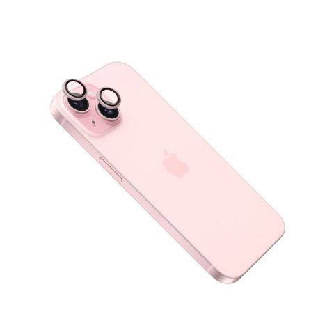 Fixed Camera glass | Apple | iPhone 16/16 Plus | Tempered glass | Pink Fixed Camera glass | Apple | iPhone 16/16 Plus | Tempered glass | Pink