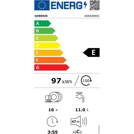 Gorenje | Zmywarka | GS643E90X | Wolnostojąca | Szerokość 59,9 cm | Liczba kompletów naczyń 16 | Liczba programów 6 | Klasa efek Gorenje | Zmywarka | GS643E90X | Wolnostojąca | Szerokość 59,9 cm | Liczba kompletów naczyń 16 | Liczba programów 6 | Klasa efek