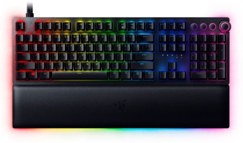 Klawiatura do gier Razer Huntsman V2 z optycznym przełącznikiem podświetleniem LED RGB, przewodowa, czarna, układ numeryczny, pr Klawiatura do gier Razer Huntsman V2 z optycznym przełącznikiem podświetleniem LED RGB, przewodowa, czarna, układ numeryczny, pr