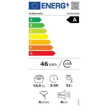 LG F2WR508S2M Pralka, A, ładowana od frontu, Pojemność prania 10 kg, Głębokość 56,5 cm, 1400 obr/min, Środkowy czarny | LG | Pra LG F2WR508S2M Pralka, A, ładowana od frontu, Pojemność prania 10 kg, Głębokość 56,5 cm, 1400 obr/min, Środkowy czarny | LG | Pra