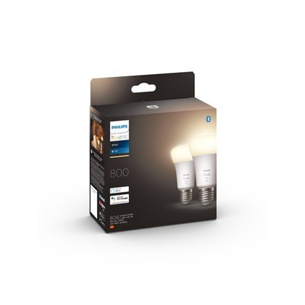 Philips Hue W 9W A60 E27 opakowanie 2 sztuki Philips Hue | Hue W 9W A60 E27, opakowanie 2 sztuki | E27 | 9 W | Ciepła biel 2700K Philips Hue W 9W A60 E27 opakowanie 2 sztuki Philips Hue | Hue W 9W A60 E27, opakowanie 2 sztuki | E27 | 9 W | Ciepła biel 2700K