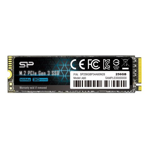 Silicon Power SSD P34A60 256 GB SSD interface PCIe Gen3x4 Write speed 1600 MB/s Read speed 2200 MB/s Silicon Power SSD P34A60 256 GB SSD interface PCIe Gen3x4 Write speed 1600 MB/s Read speed 2200 MB/s