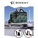 Torba podróżna z wytrzymałego poliestru z roślinnym wzorem wyposażona w dopinany pasek - Rovicky