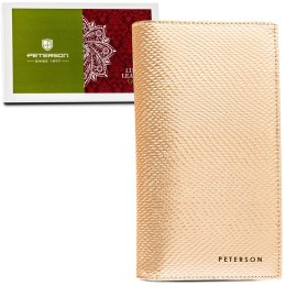 Złoty portfel damski z przegródkami na magnes - Peterson