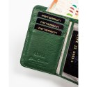 Elegancki, zielony portfel damski ze skóry naturalnej wyposażony w system RFID - Peterson