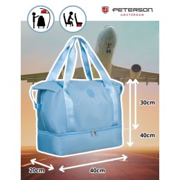 Torba podróżna z wytrzymałego poliestru w błękitnym kolorze - Peterson