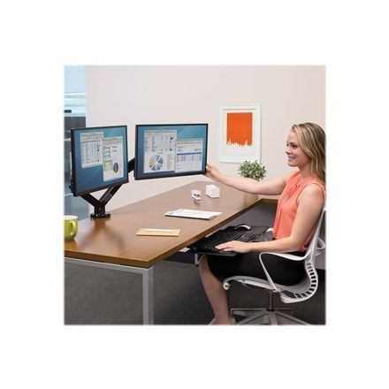 Fellowes arm for 2 monitors - Platinum black Fellowes arm for 2 monitors - Platinum black