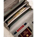 Poziomy portfel damski ze skóry naturalnej wyposażony w system RFID, zamykany na zatrzask - Peterson