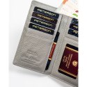 Stylowy, wielokolorowy portfel damski ze skóry naturalnej zamykany biglem i zatrzaskiem - Peterson