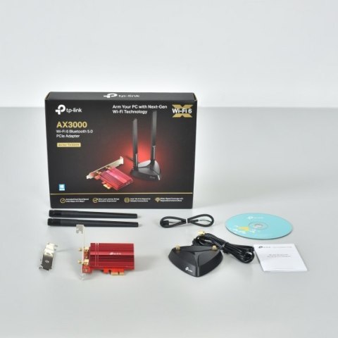 TP-LINK | AX3000 Wi-Fi 6 Bluetooth 5.0 PCIe Adapter | TX3000E | 2.4GHz/5GHz | Antenna type 2xHigh-Gain External Antennas | 574+2 TP-LINK | AX3000 Wi-Fi 6 Bluetooth 5.0 PCIe Adapter | TX3000E | 2.4GHz/5GHz | Antenna type 2xHigh-Gain External Antennas | 574+2