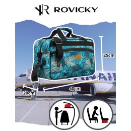 Torba podróżna pokryta roślinnym wzorem wyposażona w dopinany pasek - Rovicky