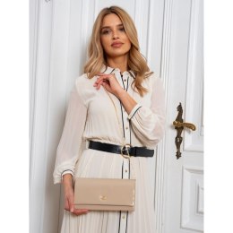 Elegancka kopertówka damska w beżowym kolorze wykonana ze skóry ekologicznej - Rovicky