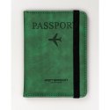Etui na dokumenty/paszport wykonane ze skóry ekologicznej w zielonym kolorze - Peterson