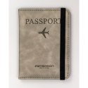 Etui na paszport w szarym kolorze wykonane ze skóry ekologicznej - Peterson