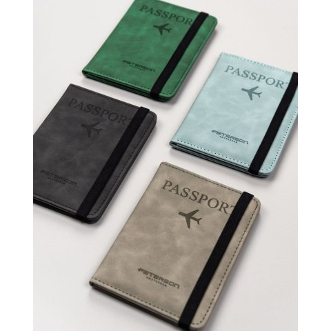 Etui na paszport w szarym kolorze wykonane ze skóry ekologicznej - Peterson Etui na paszport w szarym kolorze wykonane ze skóry ekologicznej - Peterson