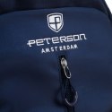 Granatowy plecak turystyczny z poliestru zamykany suwakiem - Peterson