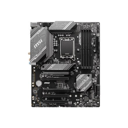 MSI | B760 GAMING PLUS WIFI | Gniazdo procesora LGA1700 | Typ chipsetu Intel B760 | Obsługiwana technologia pamięci RAM DDR5 SDR MSI | B760 GAMING PLUS WIFI | Gniazdo procesora LGA1700 | Typ chipsetu Intel B760 | Obsługiwana technologia pamięci RAM DDR5 SDR