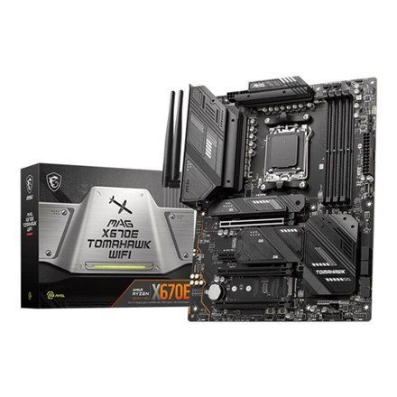 MSI | MAG X670E TOMAHAWK WIFI | Gniazdo procesora Socket AM5 | Typ chipsetu AMD X670 | Obsługiwana technologia pamięci RAM DDR5 MSI | MAG X670E TOMAHAWK WIFI | Gniazdo procesora Socket AM5 | Typ chipsetu AMD X670 | Obsługiwana technologia pamięci RAM DDR5
